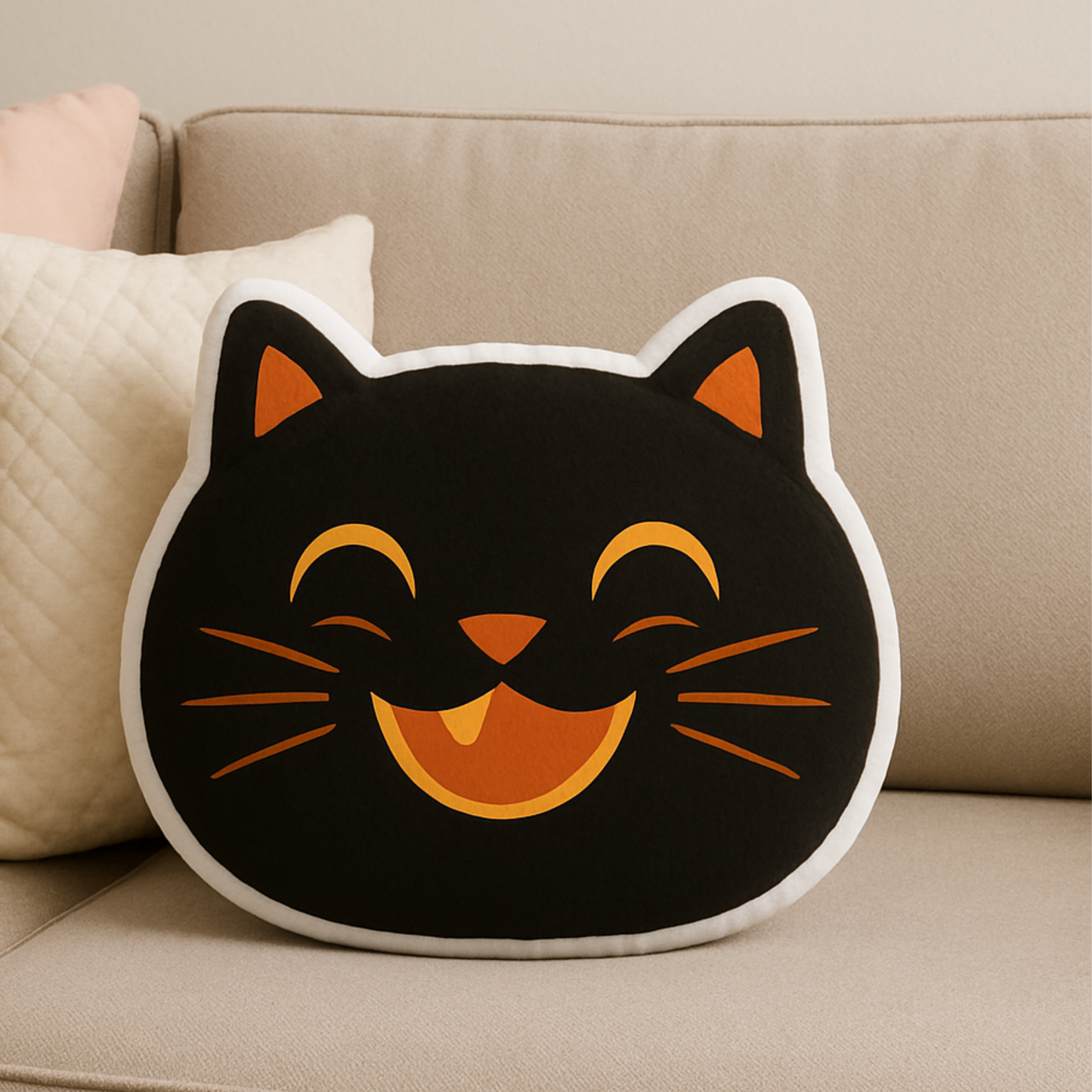 Fun Black Cat Shaped Pillow
