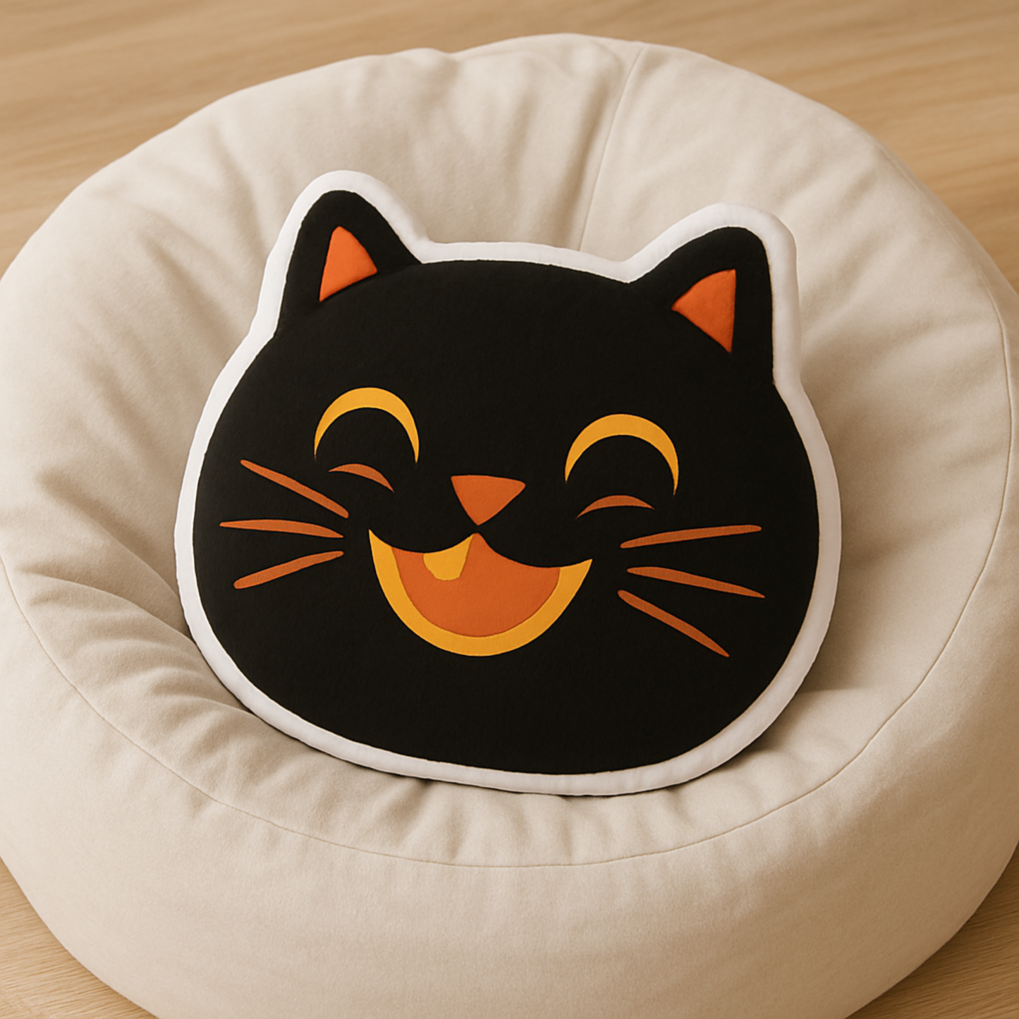 Fun Black Cat Shaped Pillow