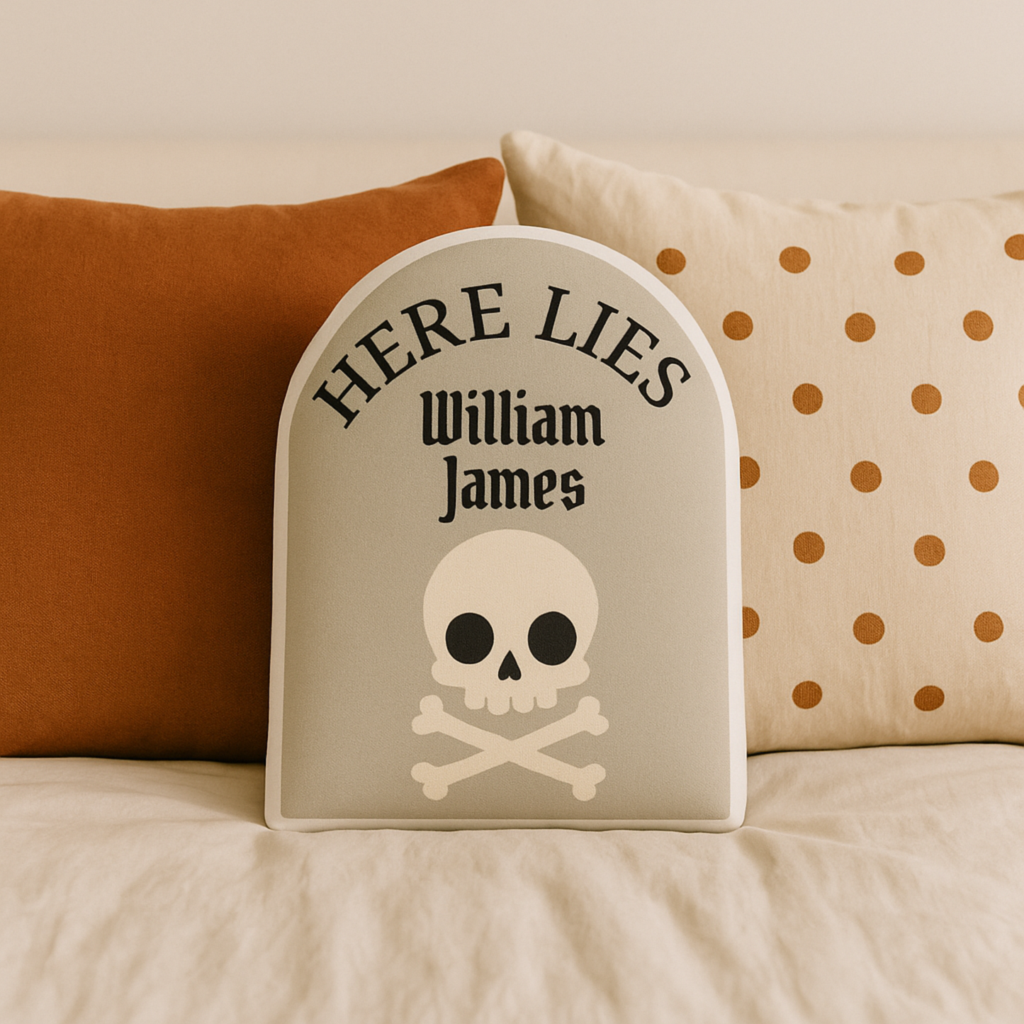 Personalized Modern Tombstone Shaped Pillow