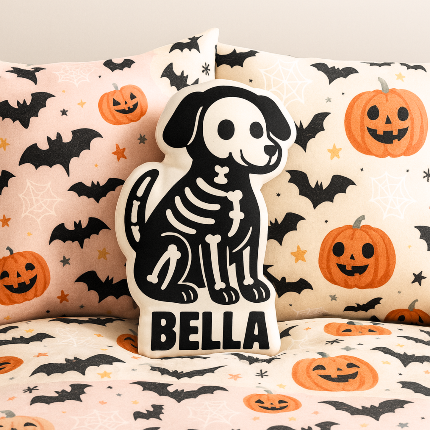Skeleton Dog Custom Shaped Pillow