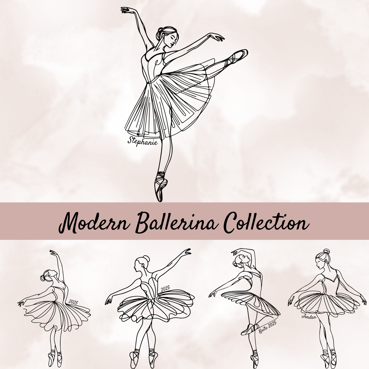 Personalized Modern Ballerina Shaped Pillow
