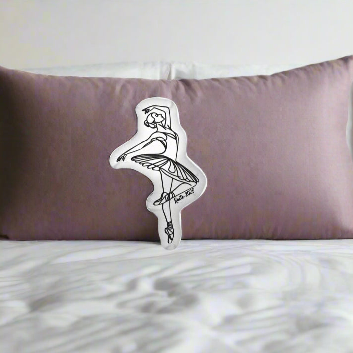 Personalized Modern Ballerina Shaped Pillow