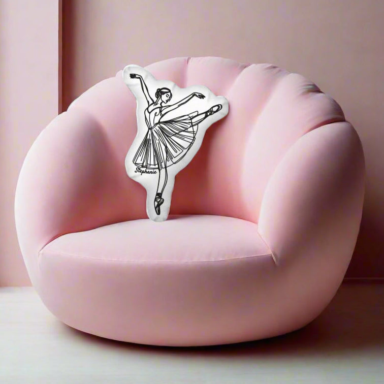 Personalized Modern Ballerina Shaped Pillow
