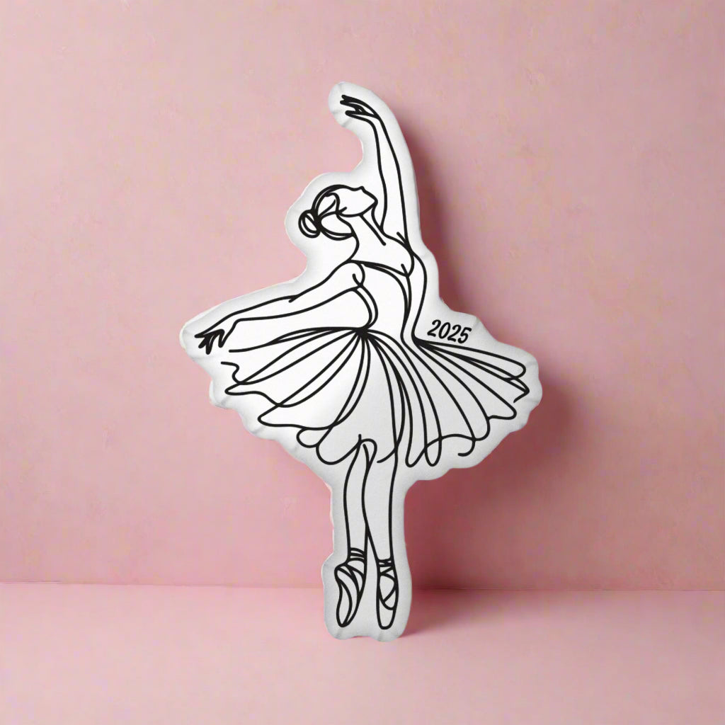 Personalized Modern Ballerina Shaped Pillow