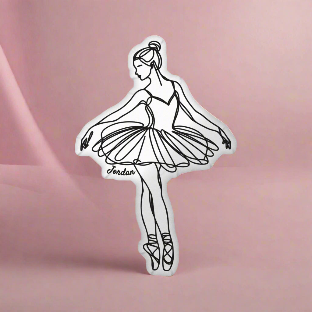 Personalized Modern Ballerina Shaped Pillow