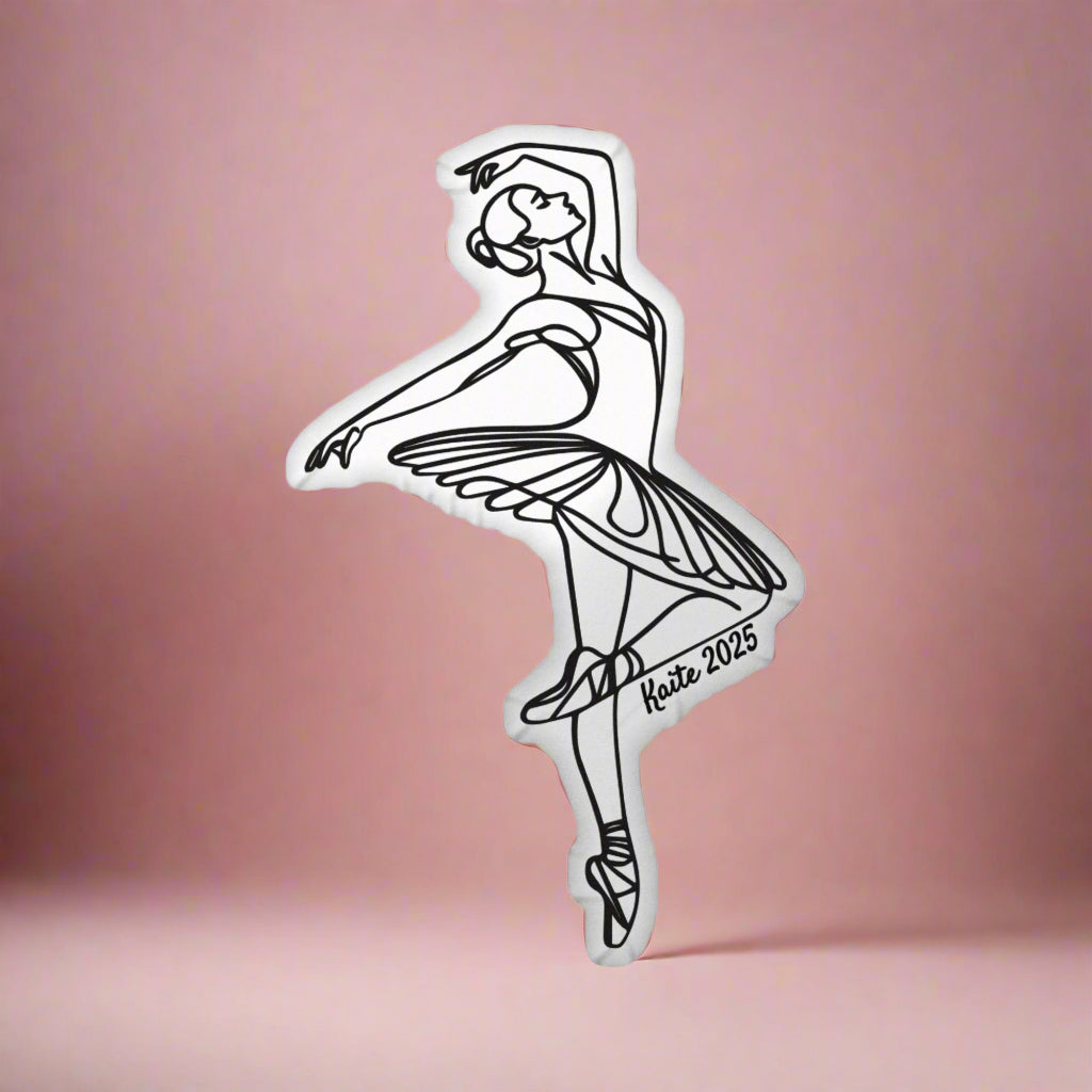 Personalized Modern Ballerina Shaped Pillow