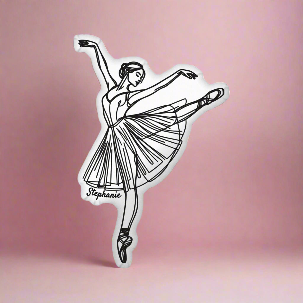 Personalized Modern Ballerina Shaped Pillow