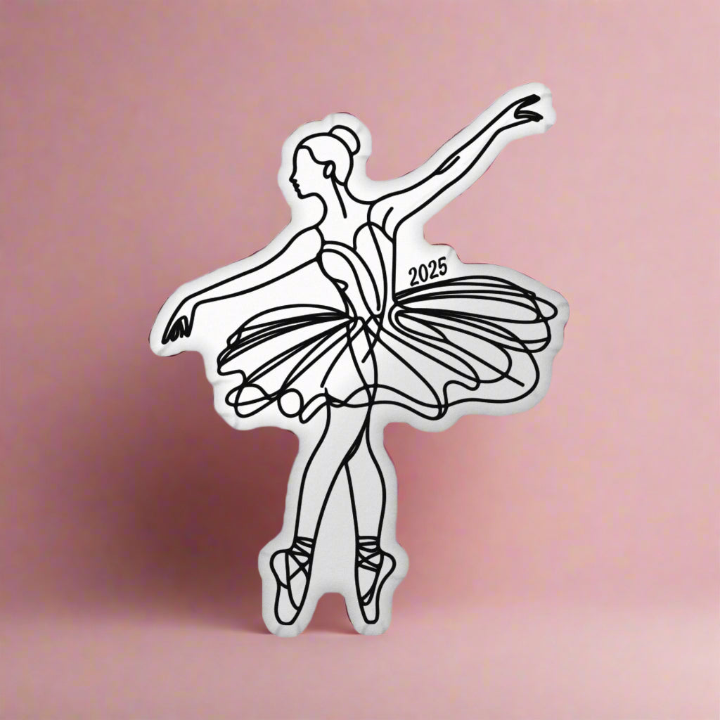 Personalized Modern Ballerina Shaped Pillow
