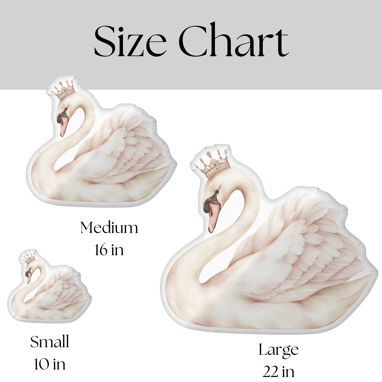 White Swan Princess Shaped Pillow