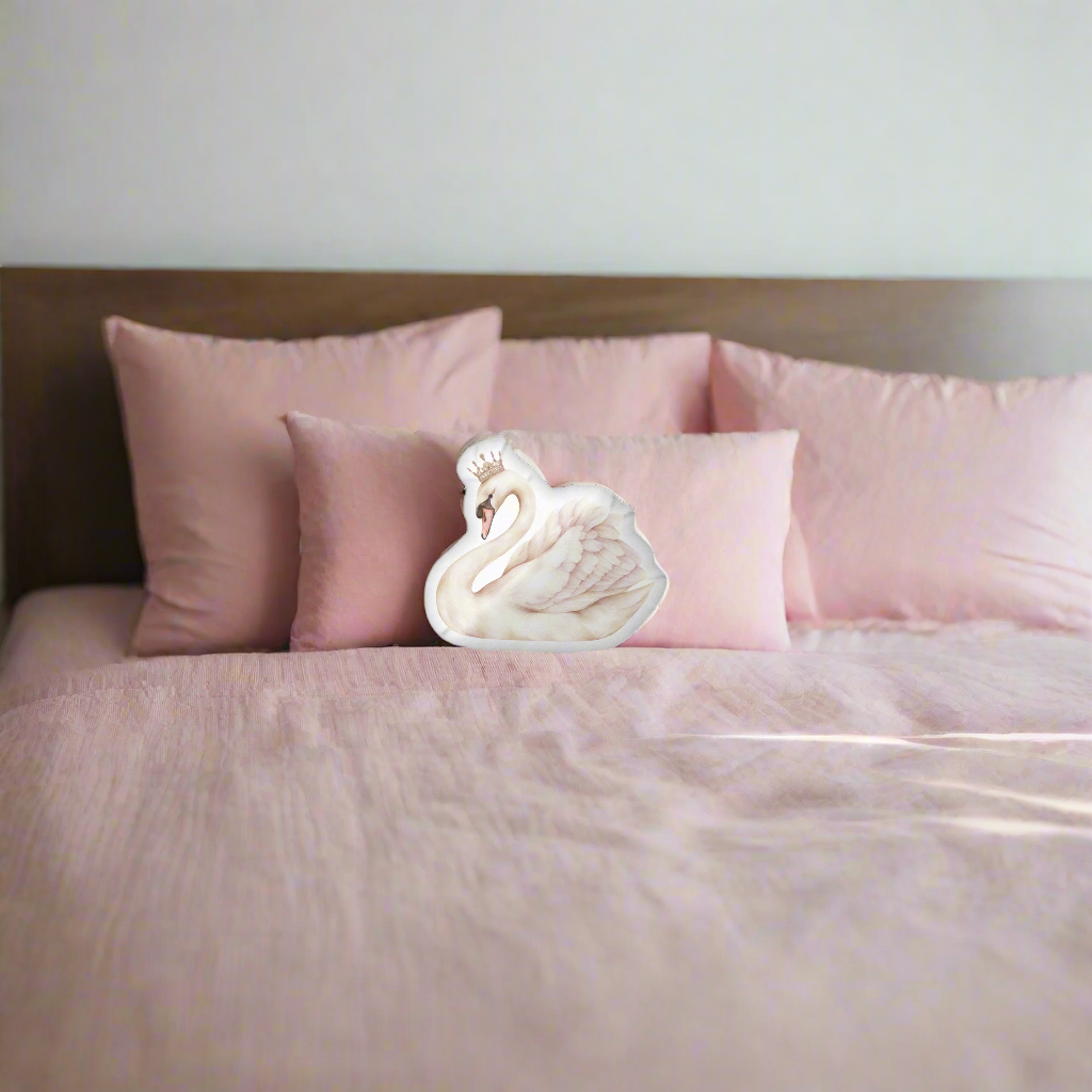 White Swan Princess Shaped Pillow