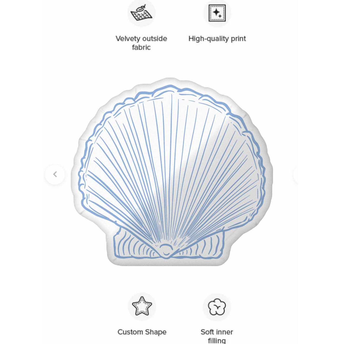 Custom Shell Shaped Pillow