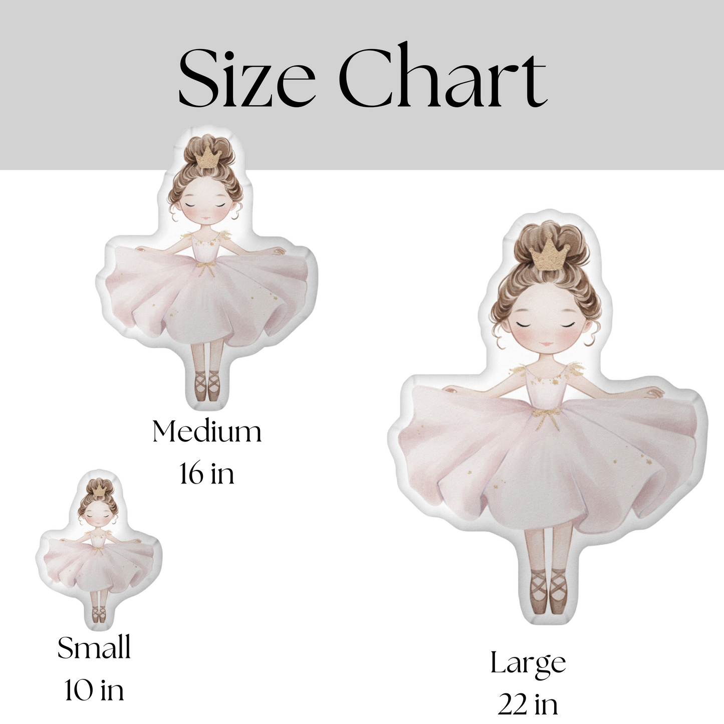 Ava Princess Ballerina Shaped Pillow