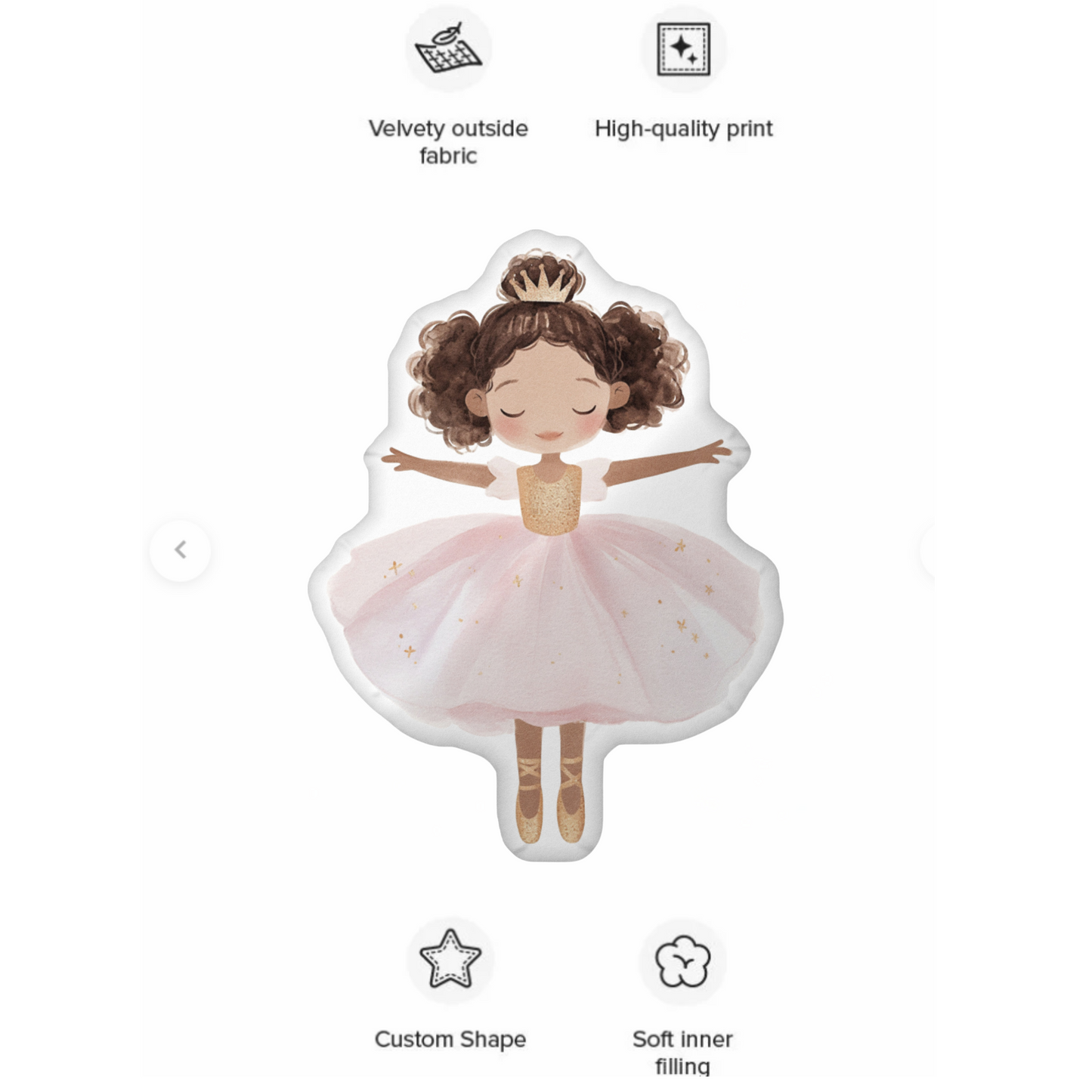 Wren Princess Ballerina Shaped Pillow