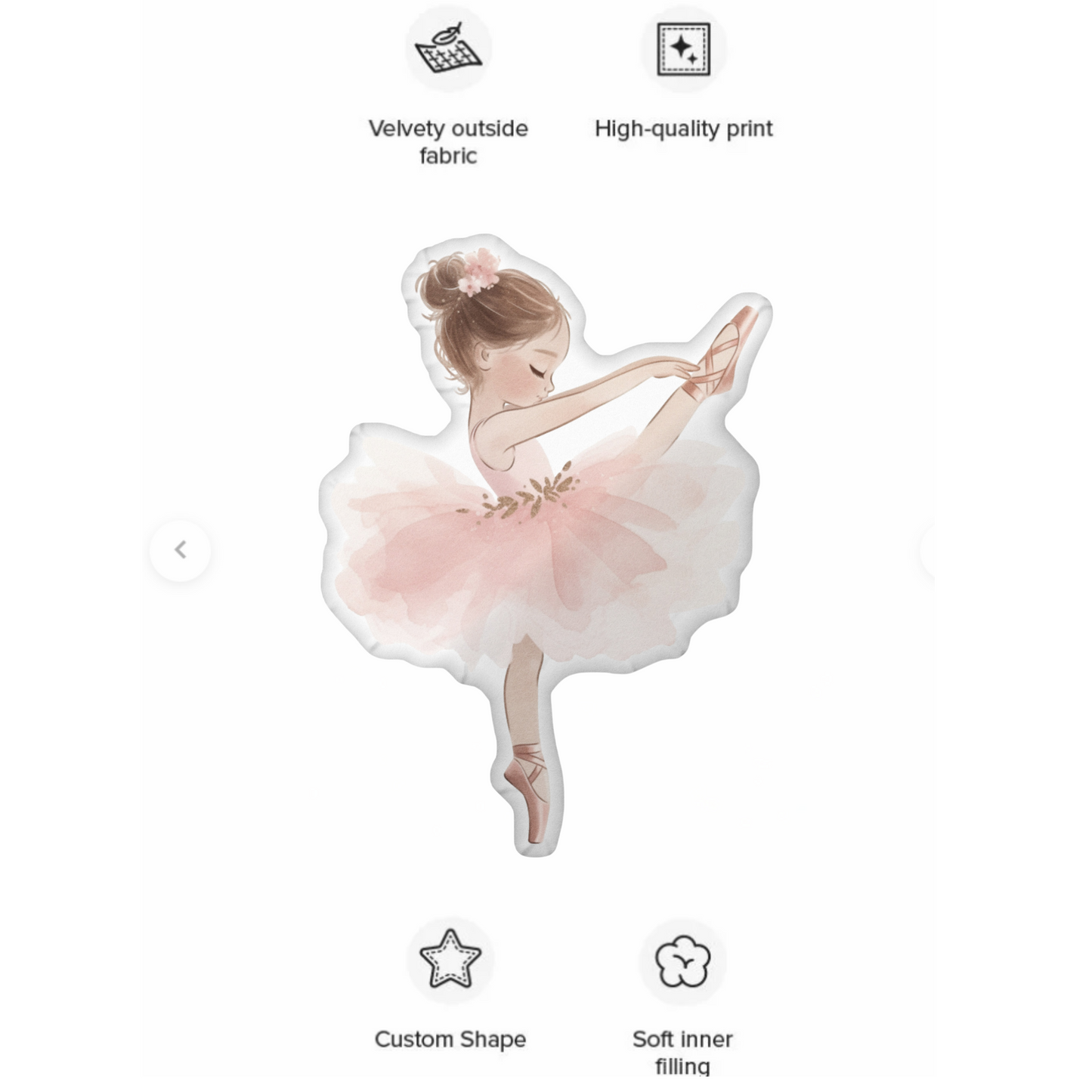 Avery Princess Ballerina Shaped Pillow