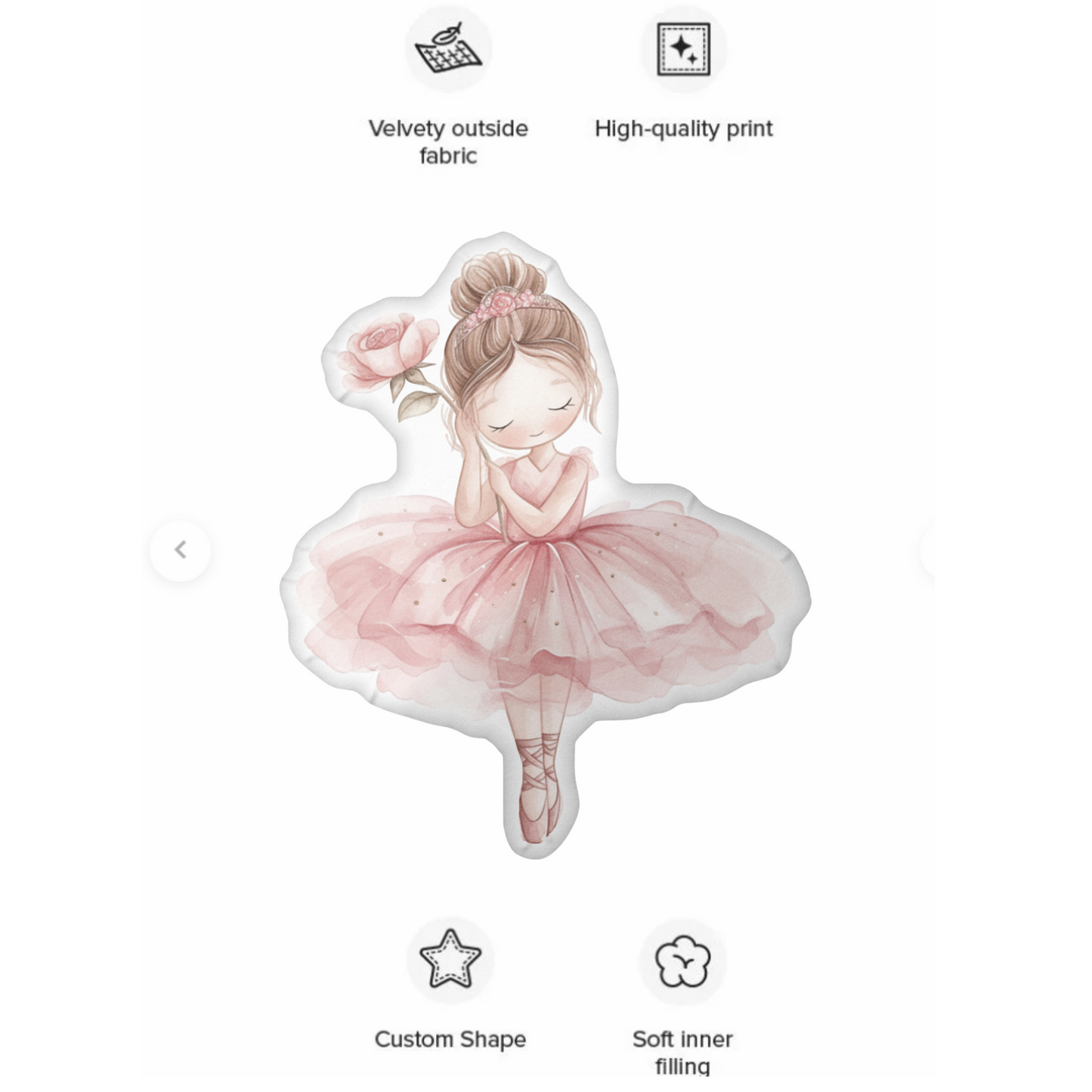Lizzy Princess Ballerina Shaped Pillow