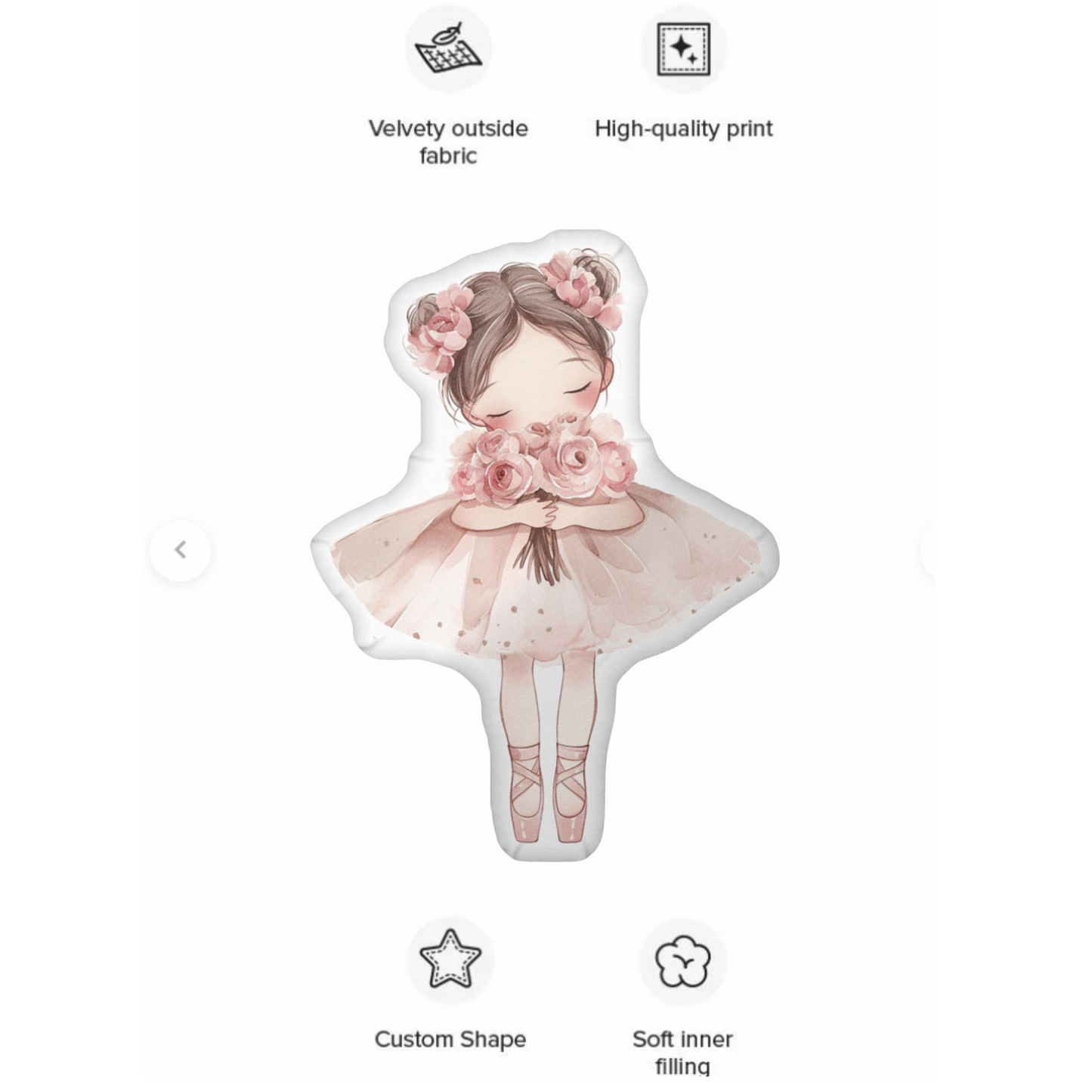 Natalie Princess Ballerina Shaped Pillow