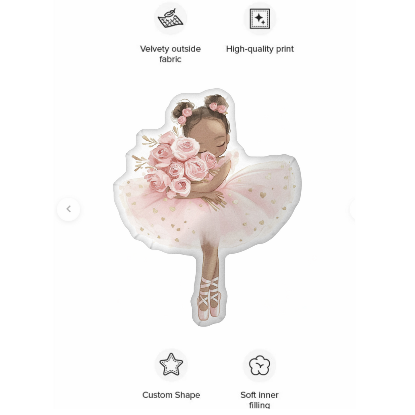 Georgia Princess Ballerina Shaped Pillow