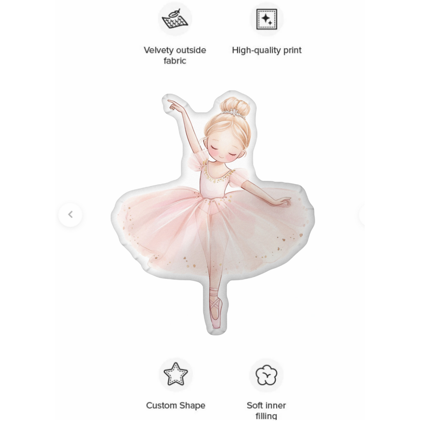 Lucy Princess Ballerina Shaped Pillow