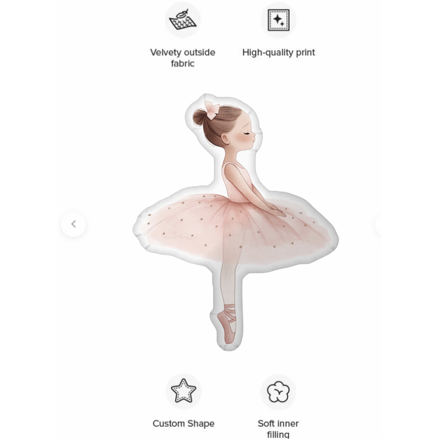 Sarah Princess Ballerina Shaped Pillow