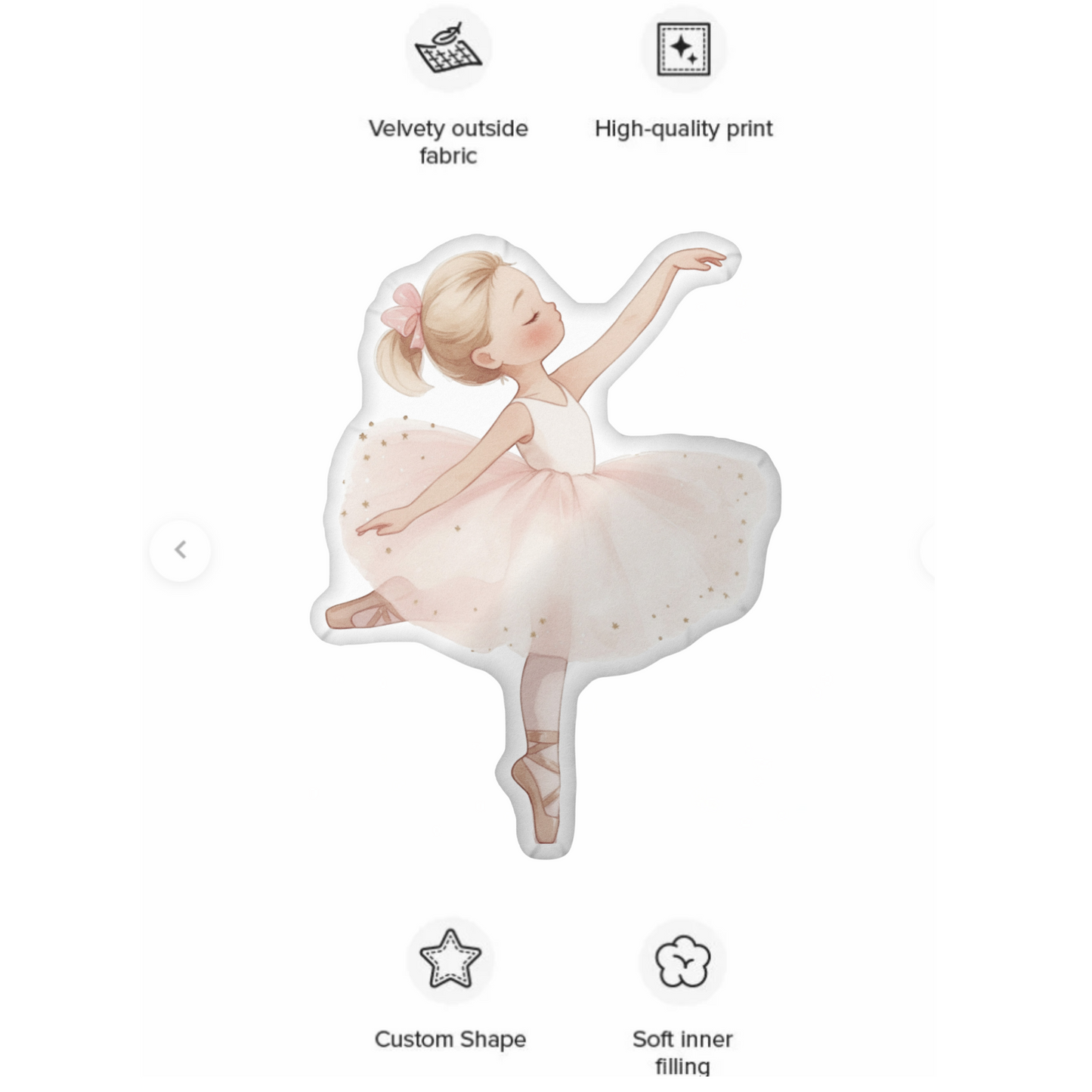 Hailey Princess Ballerina Shaped Pillow