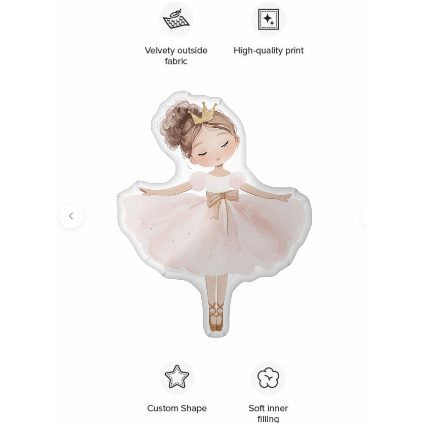 Lilly Princess Ballerina Shaped Pillow