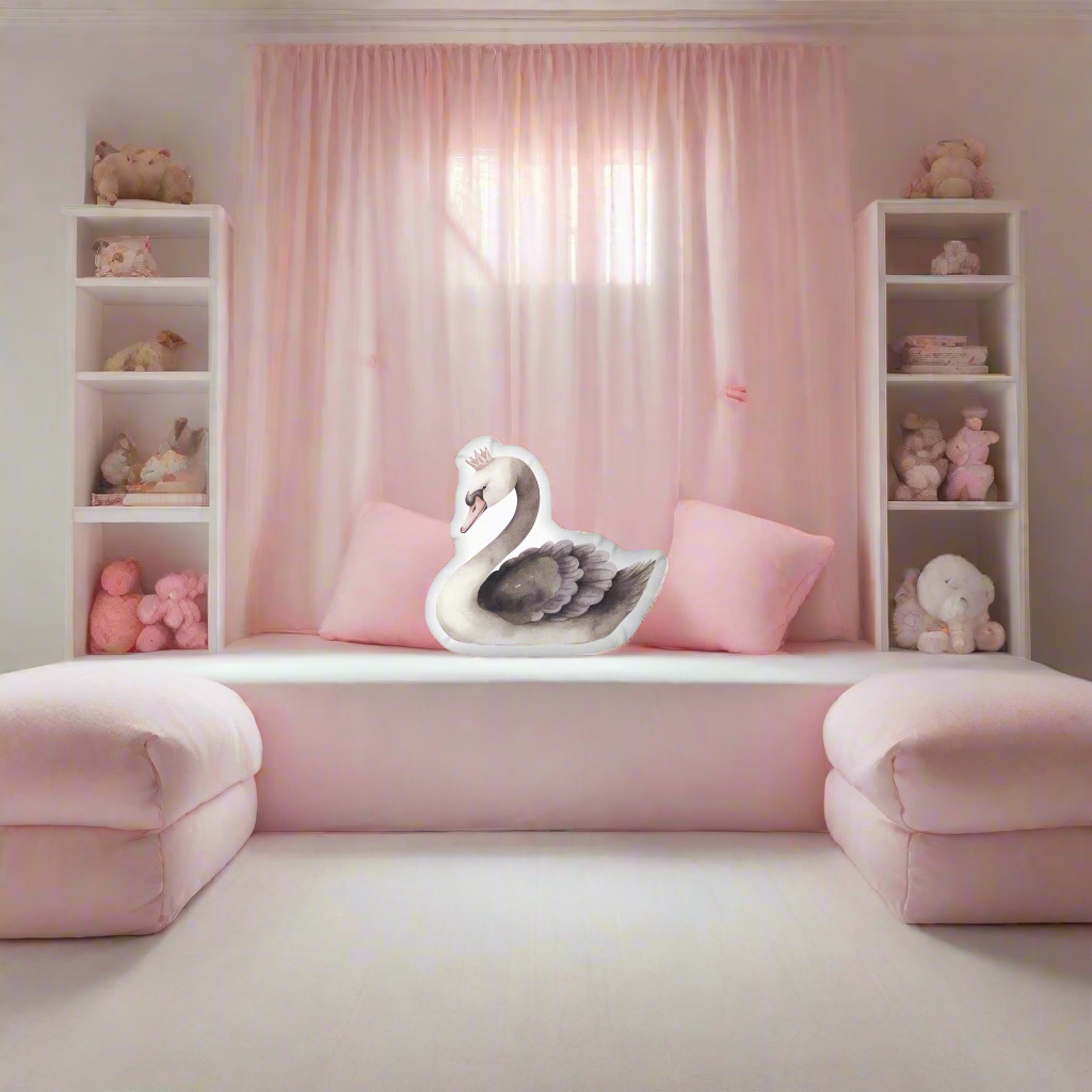 Black Swan Princess Shaped Pillow