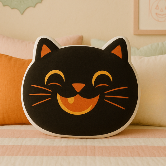 Fun Black Cat Shaped Pillow