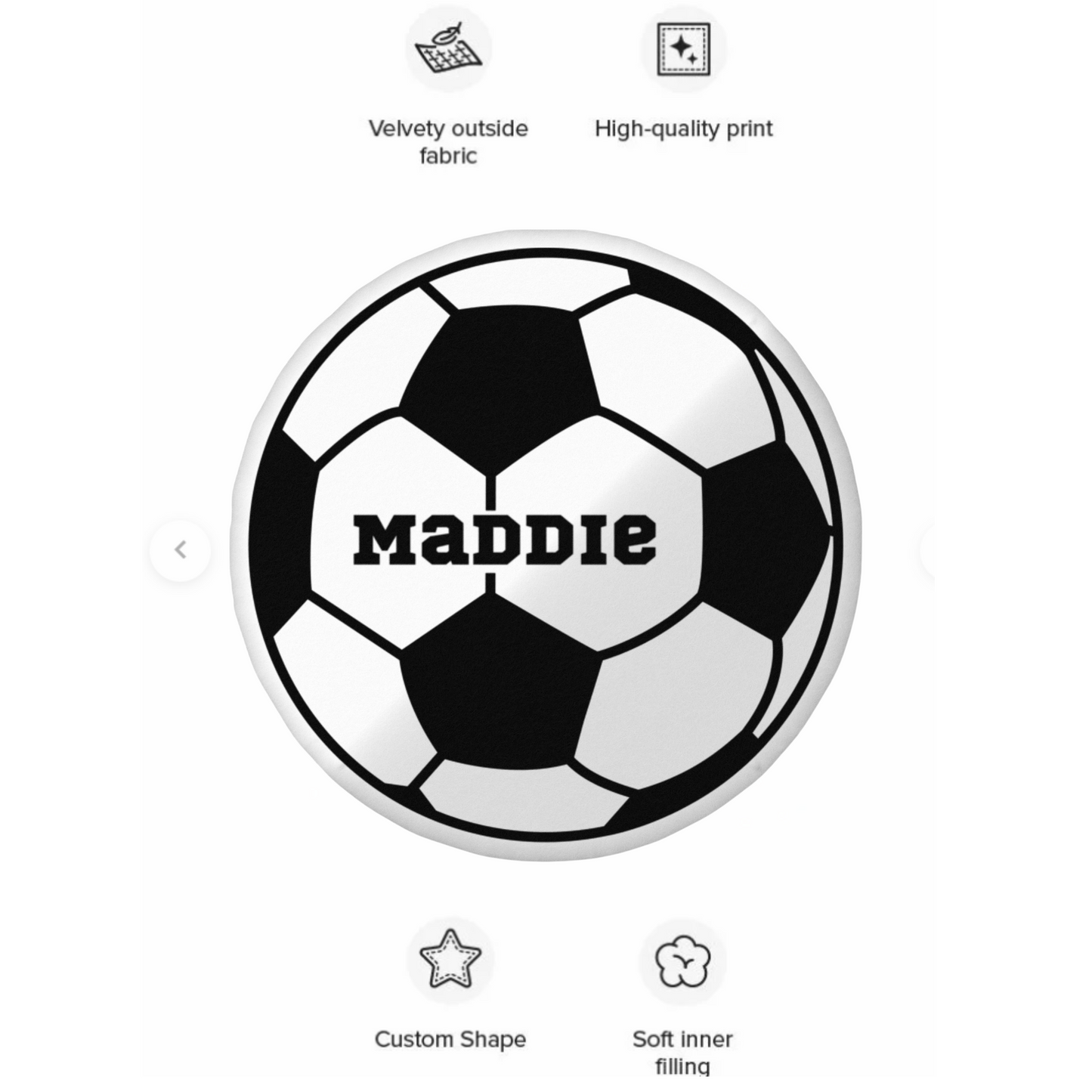 Personalized Soccer Ball Shaped Pillow