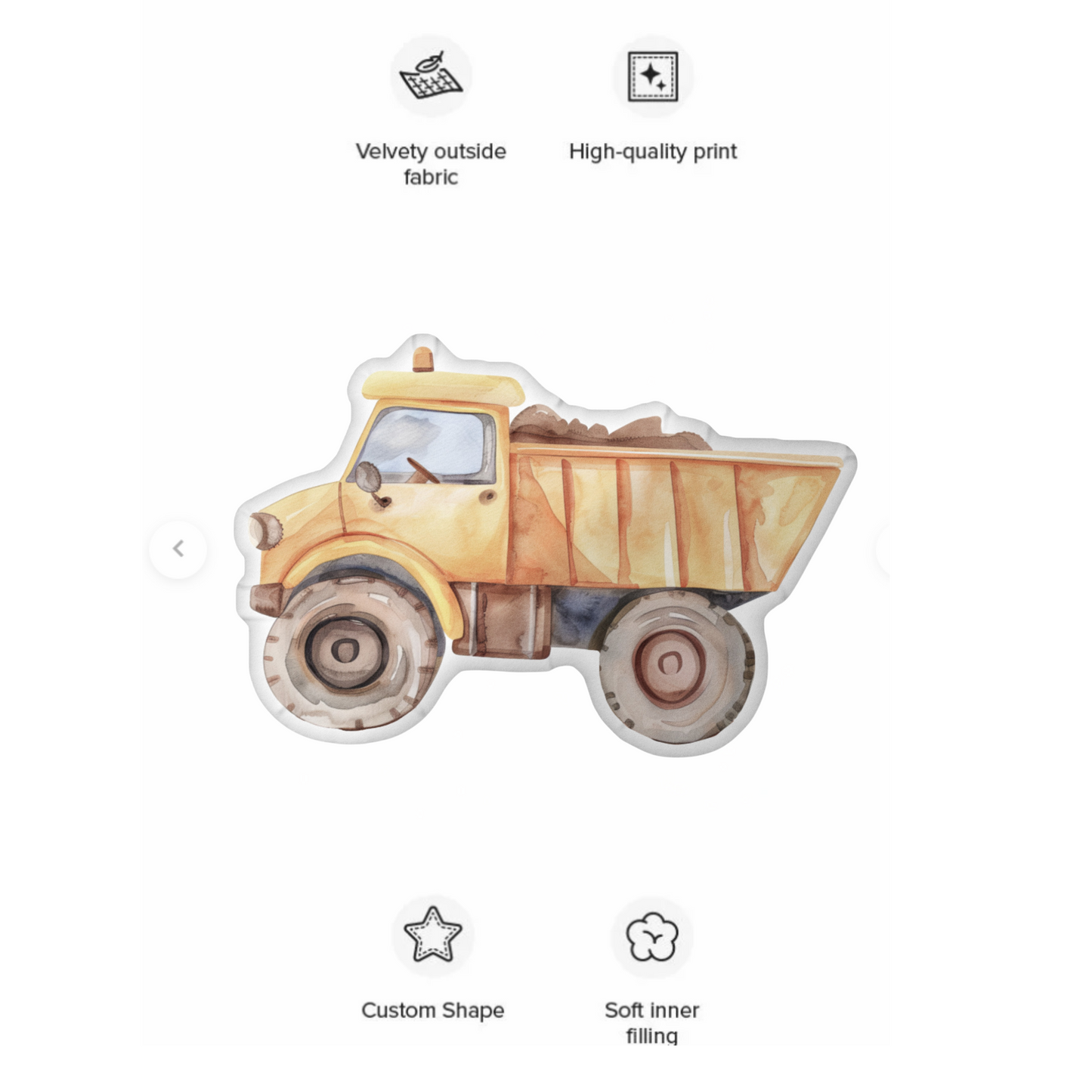 Dump Truck Shaped Pillow