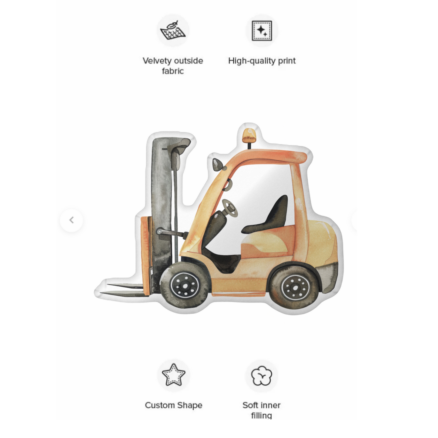 Fork Lift Shaped Pillow