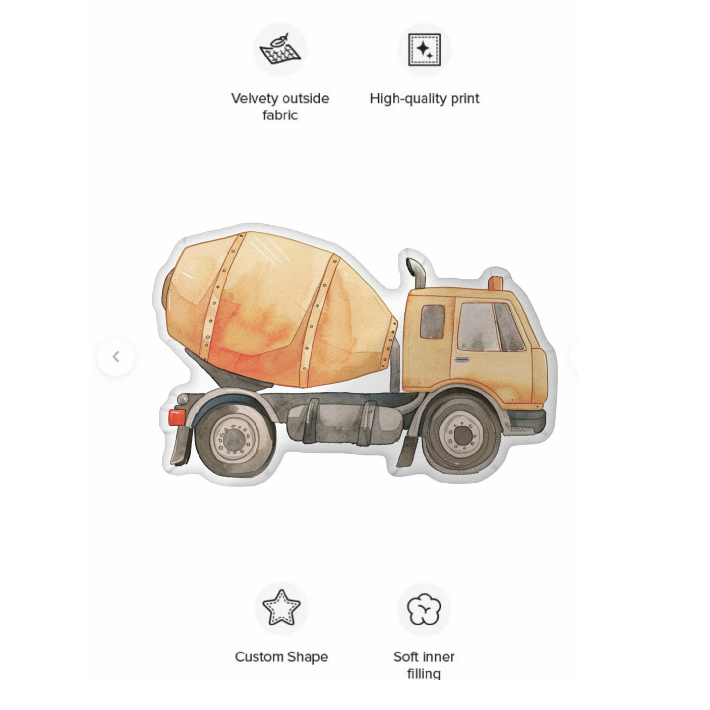 Cement Truck Shaped Pillow
