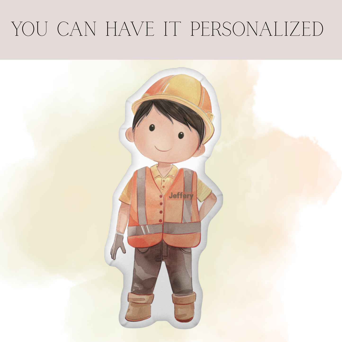 Little Jeffery Builder Buddy Shaped Pillow