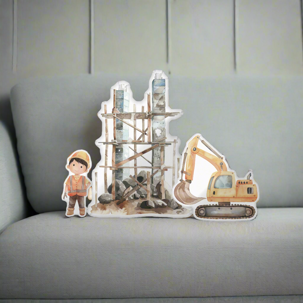 Little Jeffery Builder Buddy Shaped Pillow