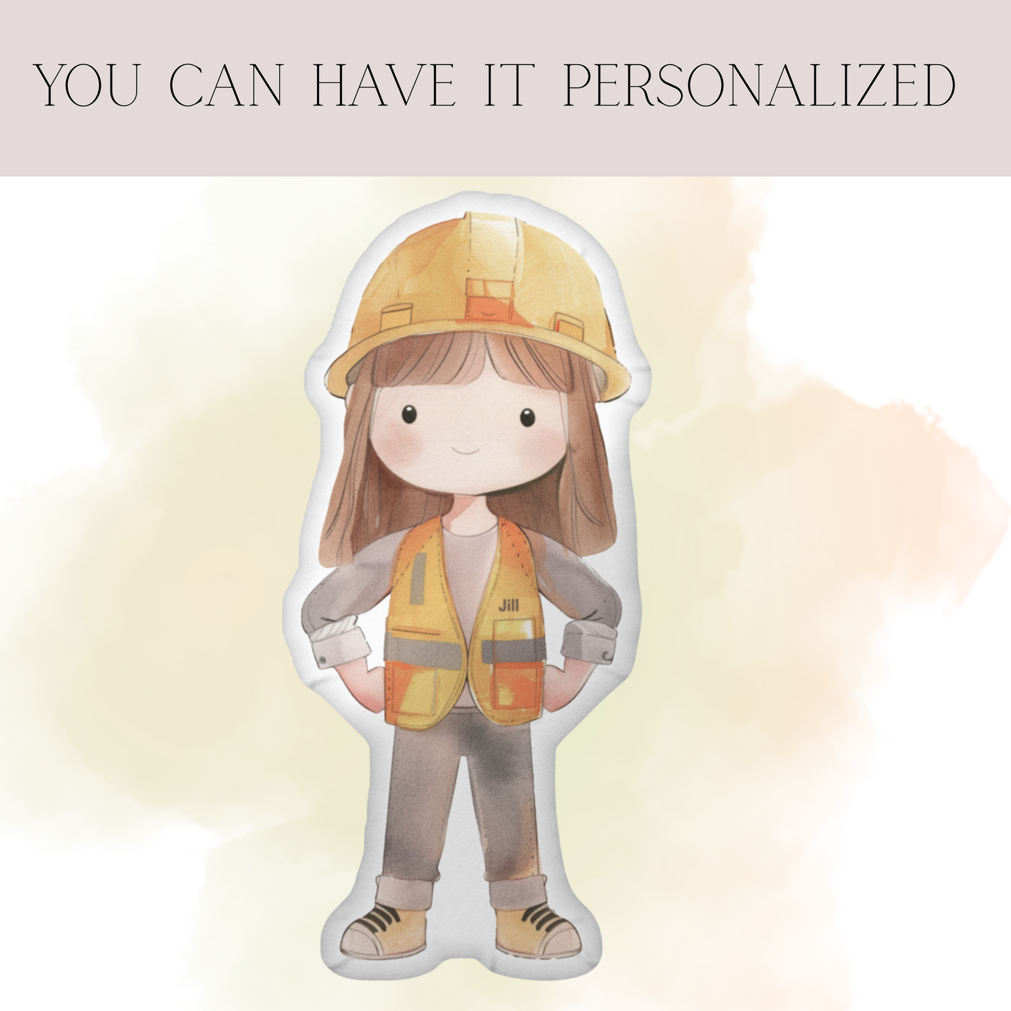 Little Jill Builder Buddy Shaped Pillow