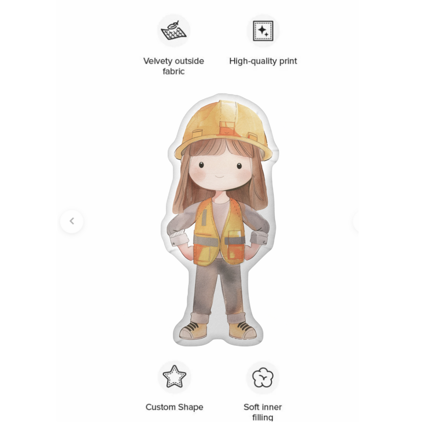 Little Jill Builder Buddy Shaped Pillow