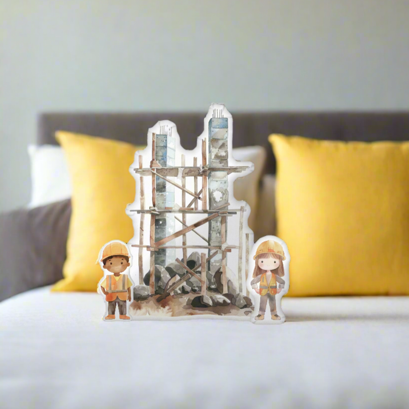 Little Jill Builder Buddy Shaped Pillow